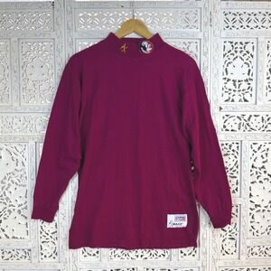 Vtg 90's Maxit Florida State FSU Seminoles Mockneck Long Sleeve‎ T Shirt Sz M/L